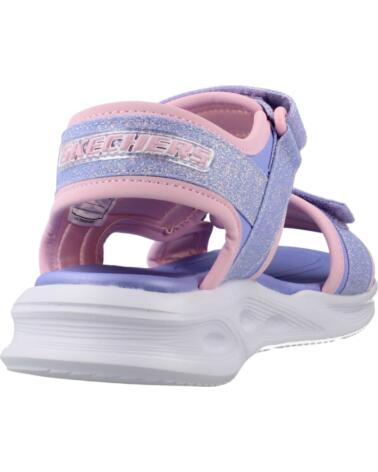 SKECHERS SANDALIAS SOLA GLOW PARA NIÑA, AJUSTE CON VELCRO LVLP
