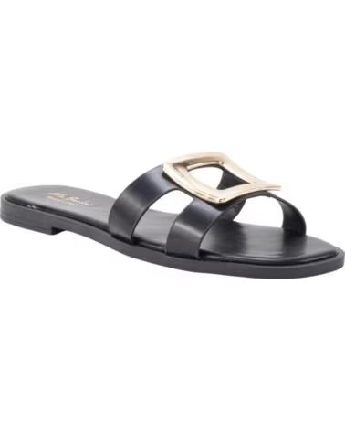 KESLEM SANDALIAS PLANAS LU015 CON HEBILLA DECORATIVA NEGRO