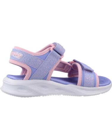 SKECHERS SANDALIAS SOLA GLOW PARA NIÑA, AJUSTE CON VELCRO LVLP