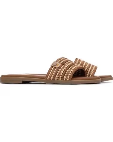 REFRESH FLAT SANDALS WITH BRAIDED CAMEL STRAP