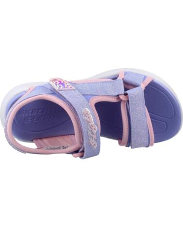SKECHERS SANDALIAS SOLA GLOW PARA NIÑA, AJUSTE CON VELCRO LVLP