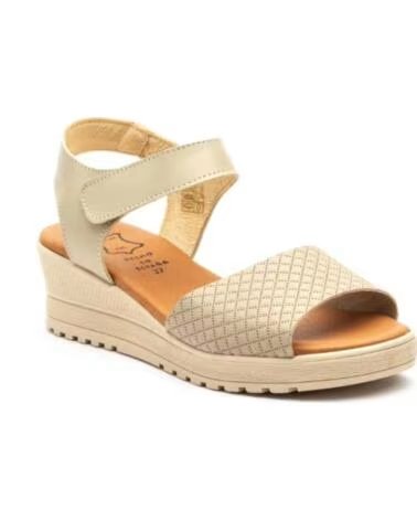 ALTO ESTILO SANDALIAS DE CUÑA E649 CON PALA GRABADA Y CIERRE DE VELCRO B