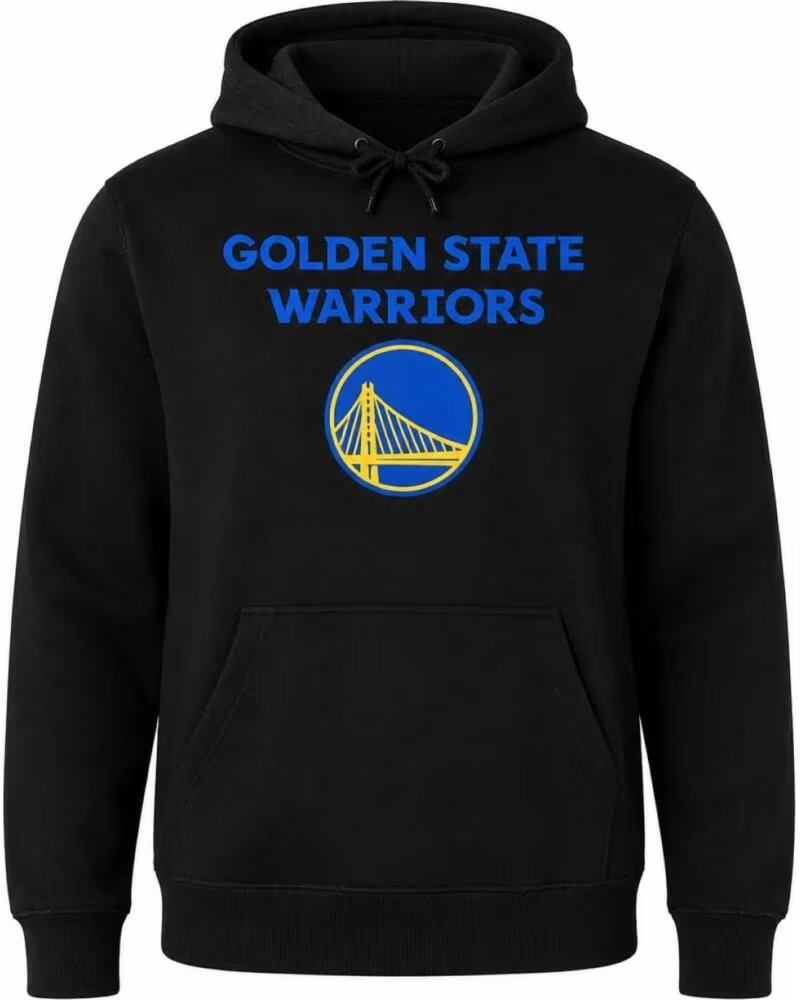 NEW ERA SUDADERA GOLDEN STATE WARRIORS TEAM LOGO REGULAR HOODY NEGRA 1