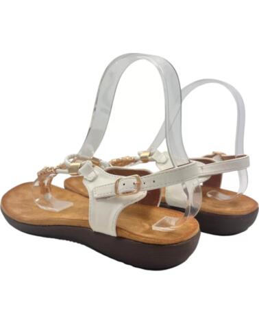 TIMBOS SANDALIA ESCLAVA PLANA MUJER 133208 BLANCO