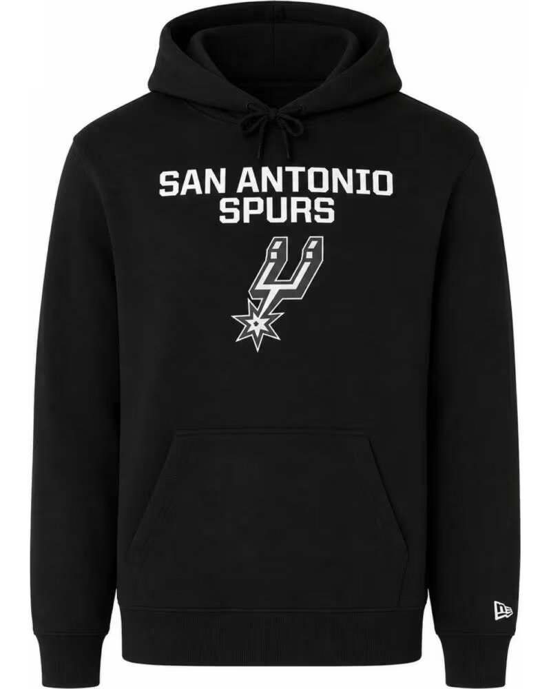NEW ERA SUDADERA SAN ANTONIO SPURS TEAM LOGO REGULAR HOODY NEGRA 1