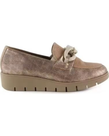 CHAMBY MOCASSINS EM PELE COM CUNHA E DETALHE DE CORRENTE VARIOS COLORES