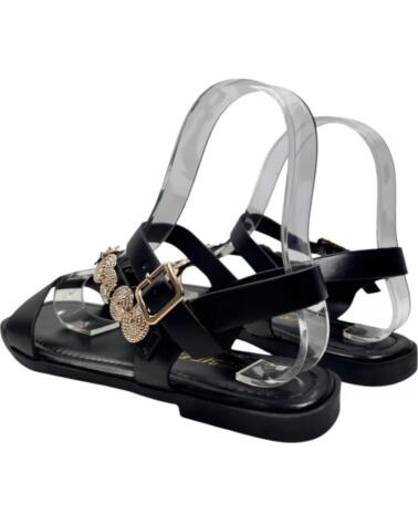 TIMBOS SANDALIA PLANA DE MUJER 132967 NEGRO