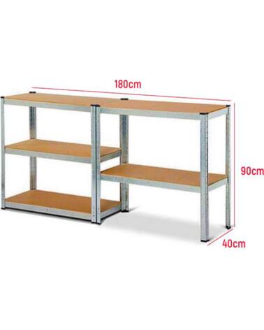 TAYG ESTANTERÍA METÁLICA INDUSTRIAL 180X90X40 CM CON 5 BALDAS MULTICOLOR