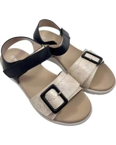 TIMBOS SANDALE COMPENSÉE CONFORTABLE FEMME NEGRO
