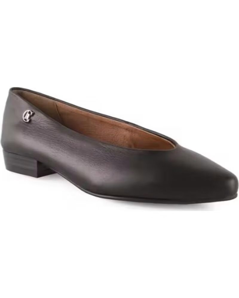 CHAMBY ZAPATOS DE PIEL MODELO 636 NEGRO CON TACÓN BAJO
