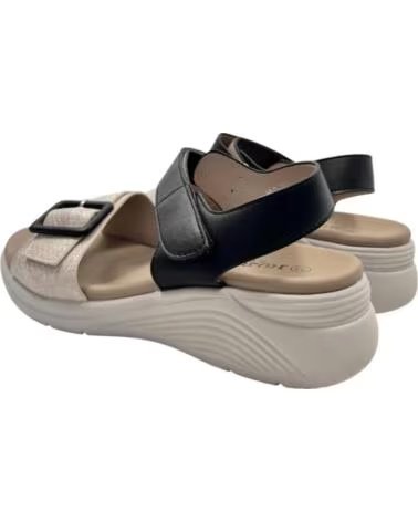 TIMBOS SANDALE COMPENSÉE CONFORTABLE FEMME NEGRO
