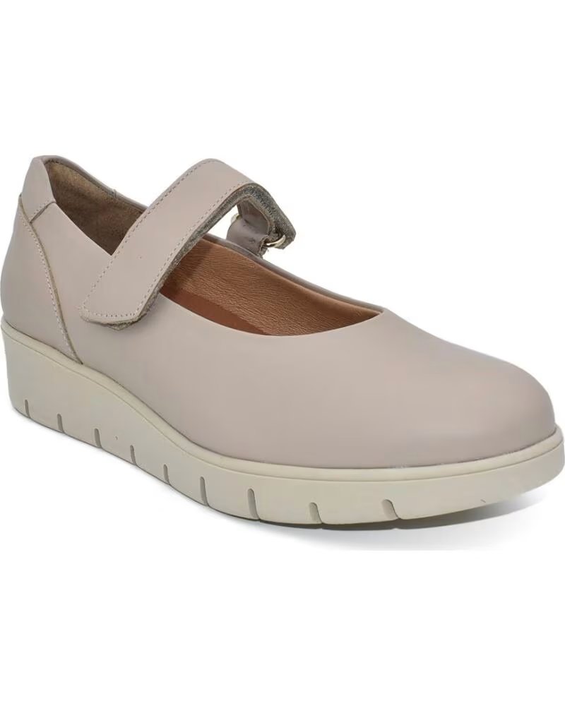 CHAMBY SAPATOS MARY JANE EM PELE COM PLATAFORMA MODELO 1915 BEIGE
