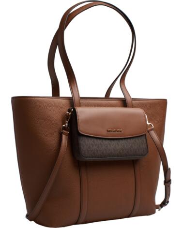 MICHAEL KORS BOLSO MUJER TOTE PIEL 2 EN 1 Y CARTERA JET SET TRAVEL 35S5GTVT3L MARRóN