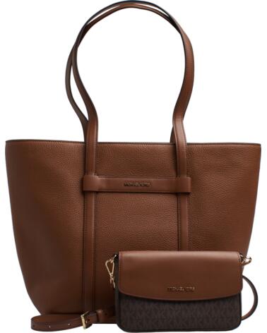 MICHAEL KORS BOLSO MUJER TOTE PIEL 2 EN 1 Y CARTERA JET SET TRAVEL 35S5GTVT3L MARRóN