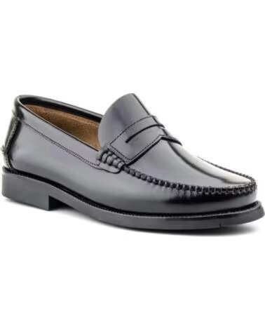 JAM MOCASINES DE PIEL PARA HOMBRE ESTILO CLASICO CON ANTIFAZ LISO SUELA CUERO TALLAS 39 A 45 MODELO 1000 NEGRO