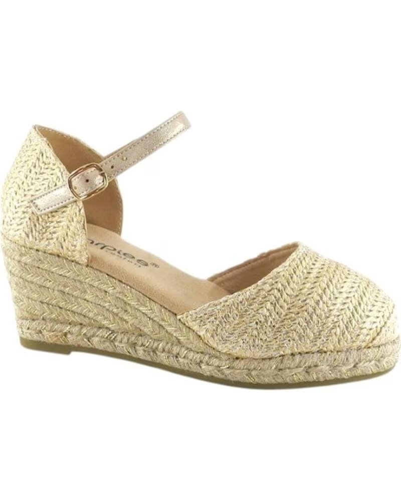 AMARPIES VALENCIANA DE MUJER CON CUNA DE YUTE ZAPATO COMODO MODELO 26487 PLATEADO