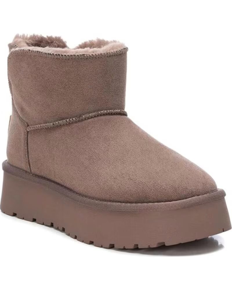 XTI 142197 STIEFELETTEN MIT PLATEAU IN TAUPE