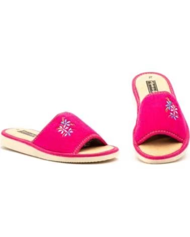JAM ZAPATILLAS DE CASA ABIERTAS MODELO 1444 CON BORDADO FLORAL MORADO