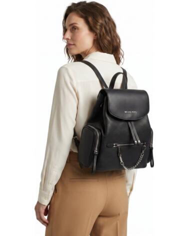MICHAEL KORS MOCHILA MUJER JET SET MEDIANA DE PIEL GRANULADA 35F1STTB6L NEGRO