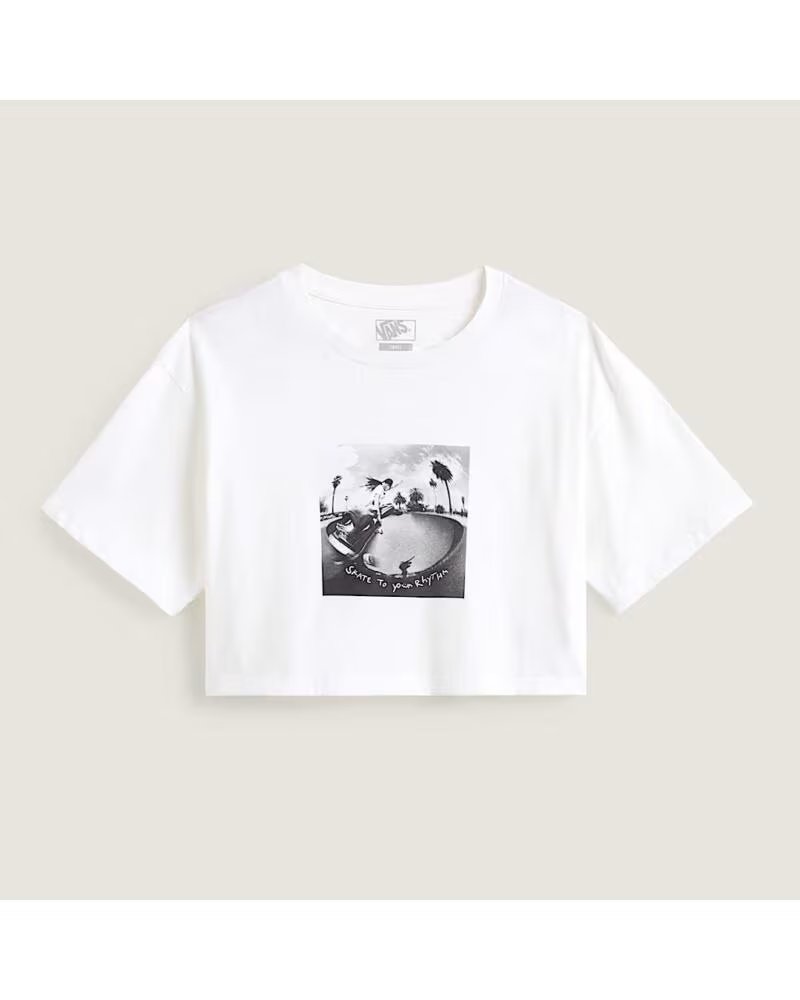 VANS OFF THE WALL CAMISETA RHYTHM RELAXED CROP SS BLANCA WHITE