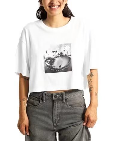 VANS OFF THE WALL CAMISETA RHYTHM RELAXED CROP SS BLANCA WHITE