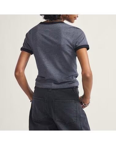 VANS OFF THE WALL CAMISETA CRUZING RINGER TEE GRIS ASPHALT