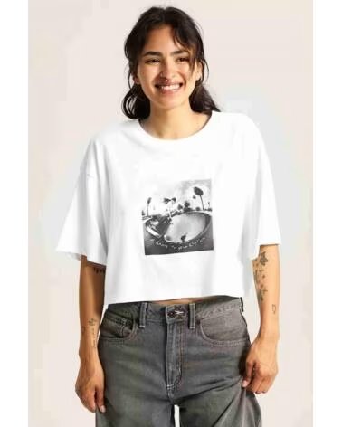 VANS OFF THE WALL CAMISETA RHYTHM RELAXED CROP SS BLANCA WHITE