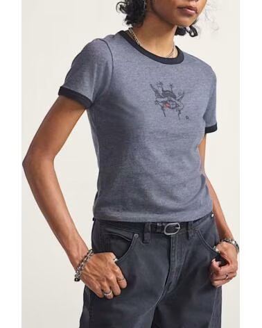 VANS OFF THE WALL CAMISETA CRUZING RINGER TEE GRIS ASPHALT
