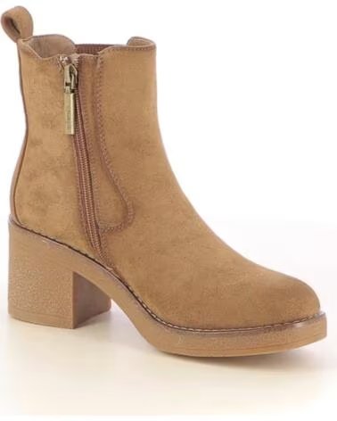 BOTINES REFRESH 173039 DE TACÓN ESTILO CHELSEA COLOR BEIGE