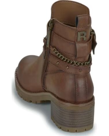 BOTINS REFRESH 172918 COM FIVELA E CORRENTE, SALTO BLOCO TAUPE MARRóN