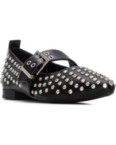 Startseite-XTI-XTI FLACHE MOKASSINS 144264 SCHWARZ MIT NIETEN UND SCHNALLE-NEGRO