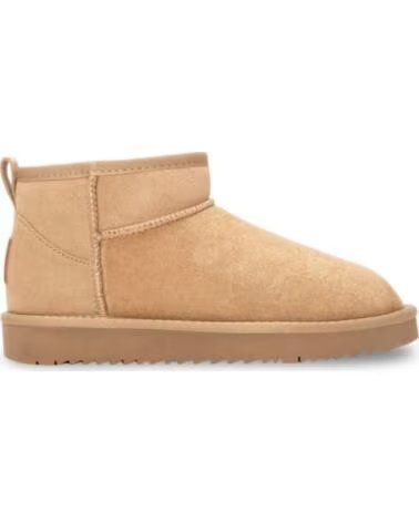 BOTINS RASOS XTI 144442 EM CAMURÇA SINTÉTICA BEGE BEIGE