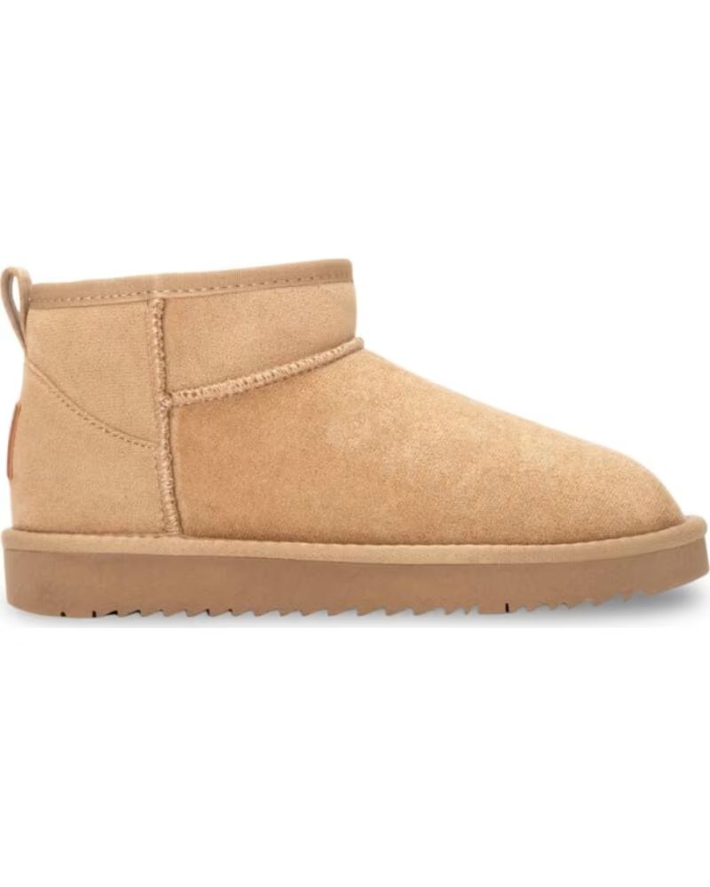 BOTINS RASOS XTI 144442 EM CAMURÇA SINTÉTICA BEGE BEIGE