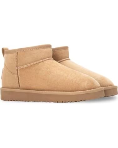 BOTINS RASOS XTI 144442 EM CAMURÇA SINTÉTICA BEGE BEIGE