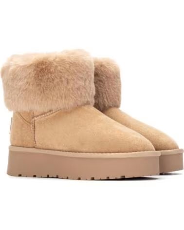 BOTINS RASOS XTI 144719 COM DETALHE DE PELO BEIGE