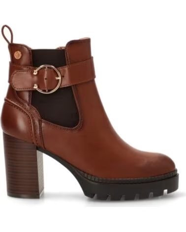 XTI 144521 STIEFELETTEN MIT ABSATZ UND ZIERSCHNALLE CAMEL