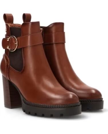 XTI 144521 STIEFELETTEN MIT ABSATZ UND ZIERSCHNALLE CAMEL