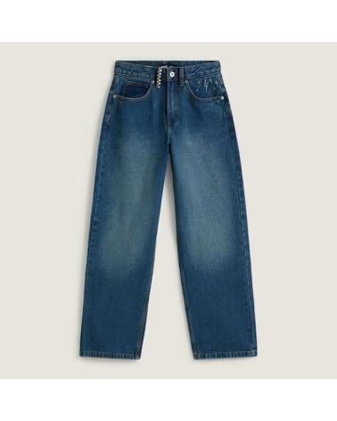 VANS OFF THE WALL PANTALONI SIRELLE EMBROIDERED DONNA BLU INDACO INDIGO