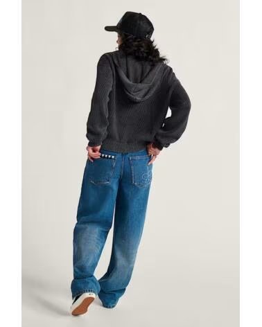 VANS OFF THE WALL PANTALONI SIRELLE EMBROIDERED DONNA BLU INDACO INDIGO