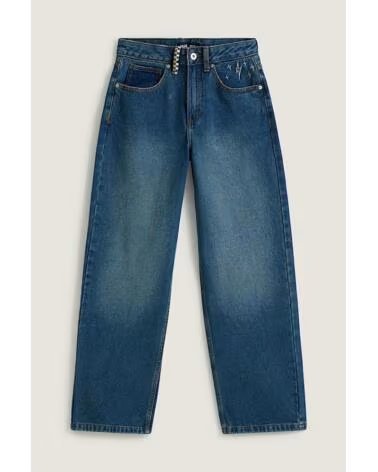 VANS OFF THE WALL PANTALONI SIRELLE EMBROIDERED DONNA BLU INDACO INDIGO