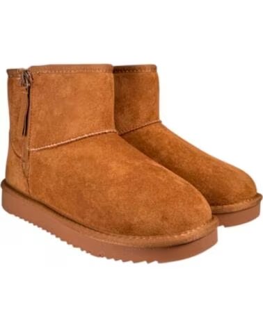 FLACHE STIEFEL XTI 144443 MIT FELLFUTTER CAMEL
