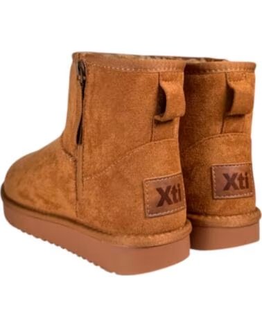 FLACHE STIEFEL XTI 144443 MIT FELLFUTTER CAMEL