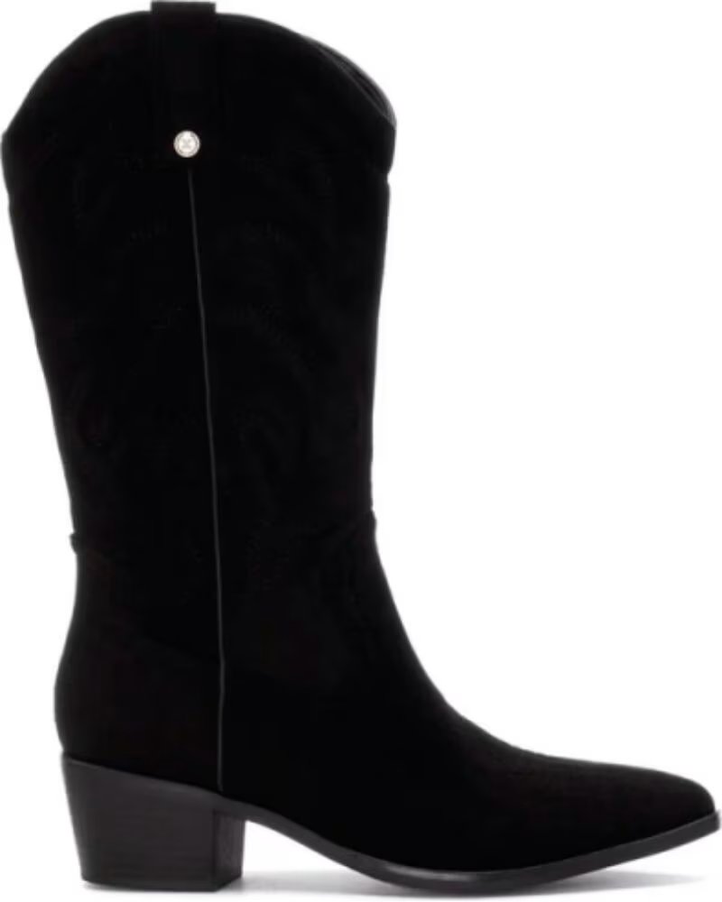 STIVALE TEXANO XTI 144308 CON TACCO IN PELLE NERA NEGRO