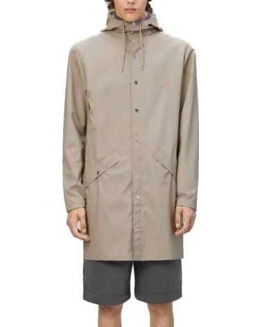 RAINS IMPERMEÁVEL LONG JACKET MATRIX W3 BEGE UNISEX