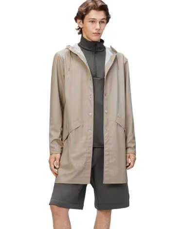 RAINS IMPERMEÁVEL LONG JACKET MATRIX W3 BEGE UNISEX