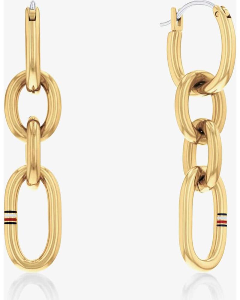 TOMMY HILFIGER PENDIENTES ESLABONES DORADOS