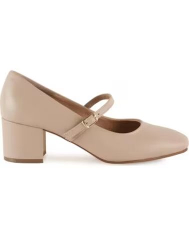 CHAMBY SABRINAS DE PELE MODELO 6610 - SALTO LARGO E PALMILHA DE GEL BEIGE