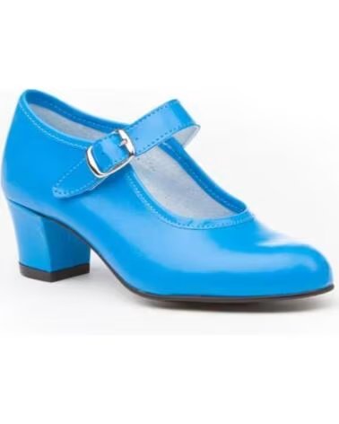 ANGELITOS SCARPE DA FLAMENCO MODELLO 302 TURCHESE CON TACCO E FIBBIA TURQUESA
