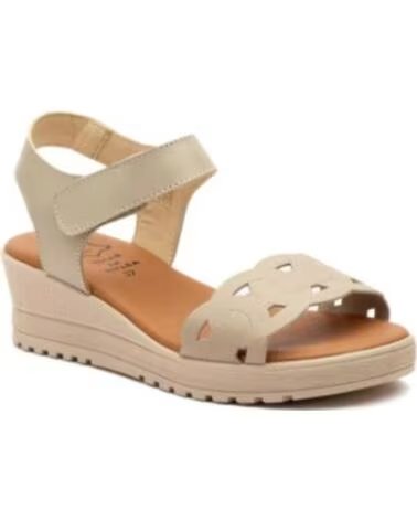 ALTO ESTILO E648 WEDGE SANDALS WITH VELCRO CLOSURE BEIGE