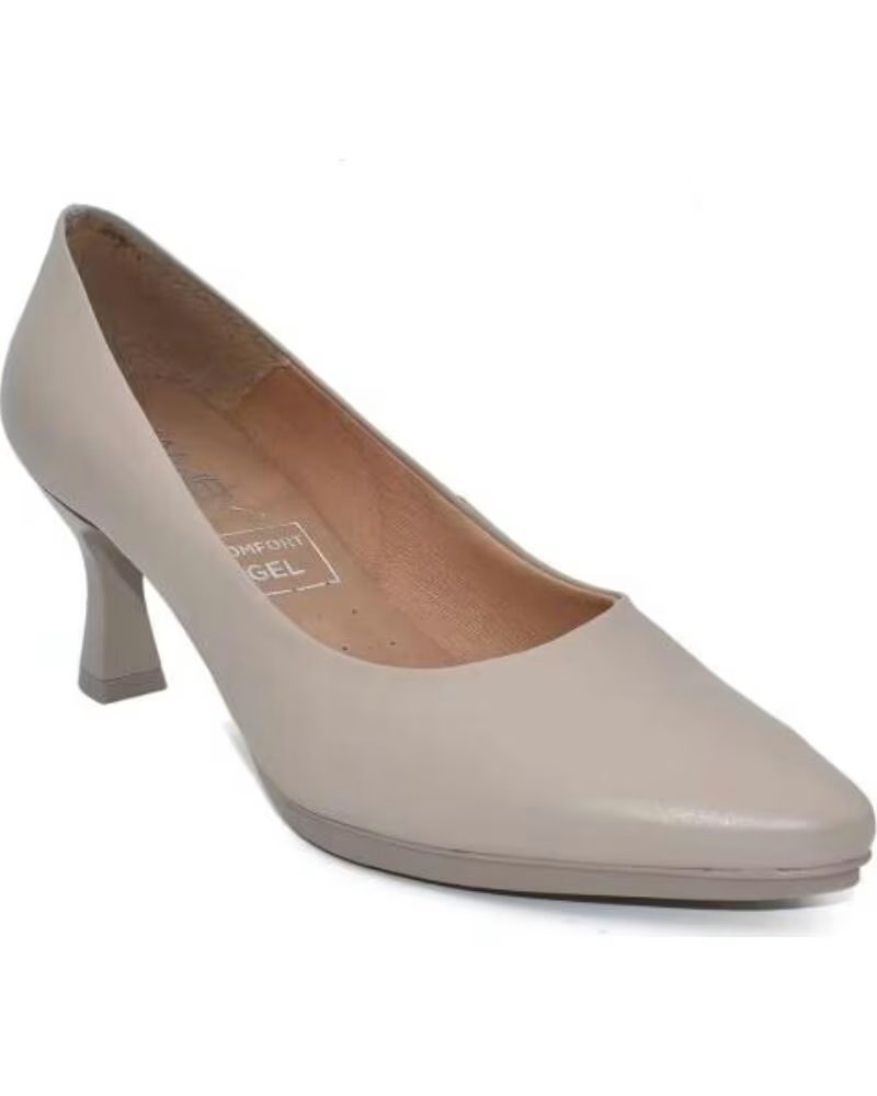 CHAMBY ZAPATOS DE SALON DE MUJER EN PIEL CON TACON MEDIO PLANTILLA GEL HECHO EN ESPANA TALLAS 35 A 41 MODELO 4240 BEIGE